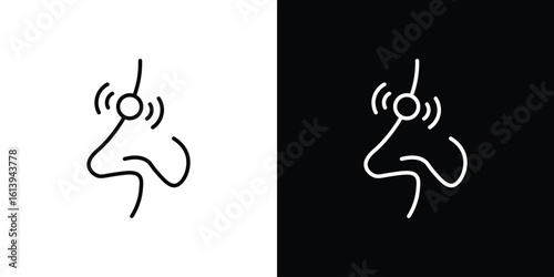 Nose pain icon logo vector designs. icon set in a black and white strokes