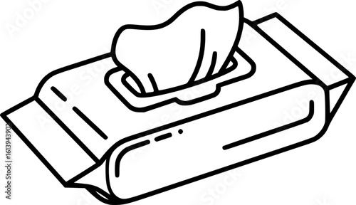 Facial tissues box outline icon vector
