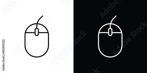 Mouse icon logo vector designs. icon set in a black and white strokes