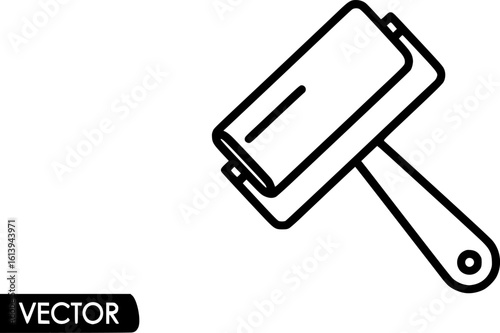 Lint roller icon with handle

