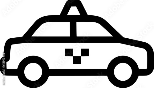 Minimalist taxi icon with bold lines
