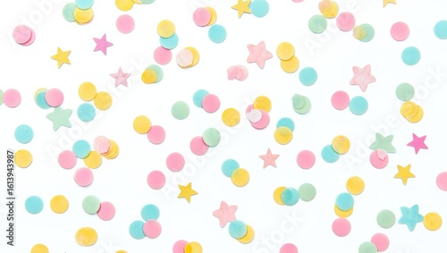 Pastel Confetti Stars Circles Scattered Celebration Background