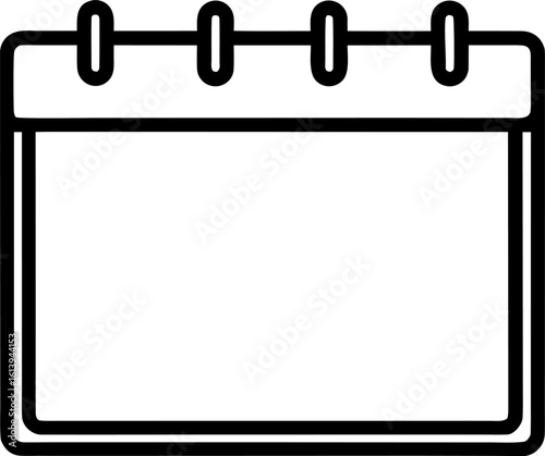 Blank Calendar Page Icon Line Art Vector Illustration