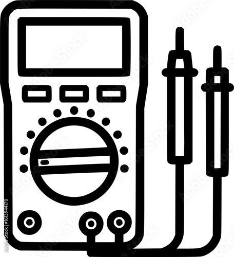 Modern electronic multimeter icon in bold outline
