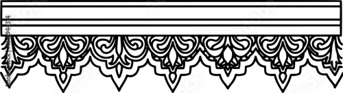 Victorian gingerbread trim outline icon vector

