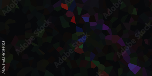 Mosaic of dark hues representing a crystal structure  evoking a sense of depth and intricacy with shades of black and  color accents