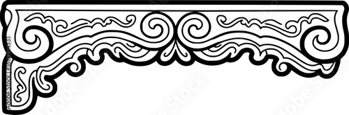 Victorian gingerbread trim outline icon vector
