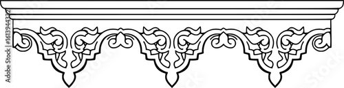Victorian gingerbread trim outline icon vector
