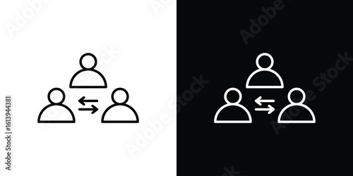 Mediator icon logo vector designs. icon set in a black and white strokes