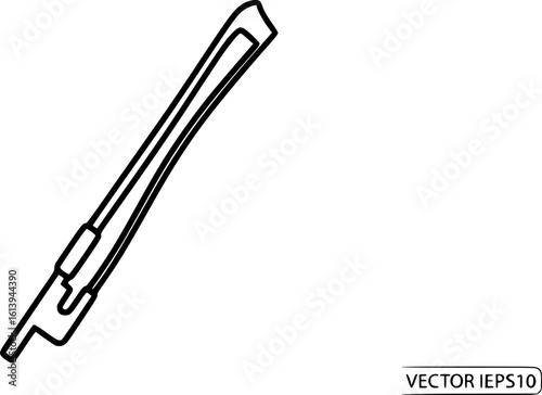 Violin bow outline icon vector
