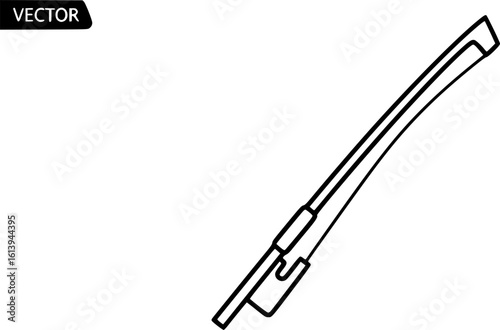 Violin bow outline icon vector

