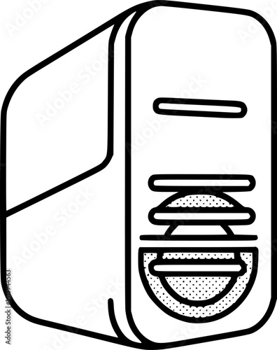 Voice assistant smart speaker outline icon vector

