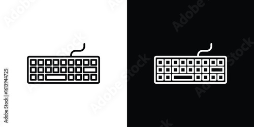 Keyboard icon logo vector designs. icon set in a black and white strokes