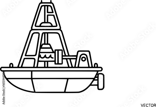 Wave energy converter outline icon vector
