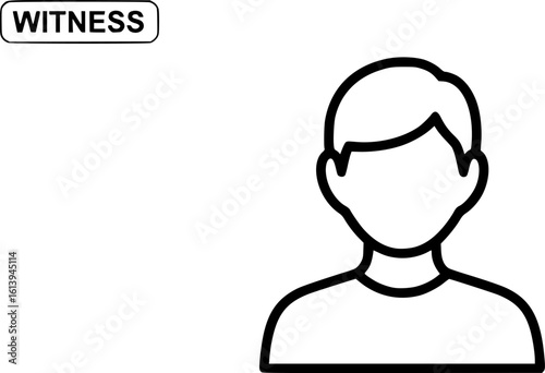 Witness silhouette head and shoulders outline icon vector
