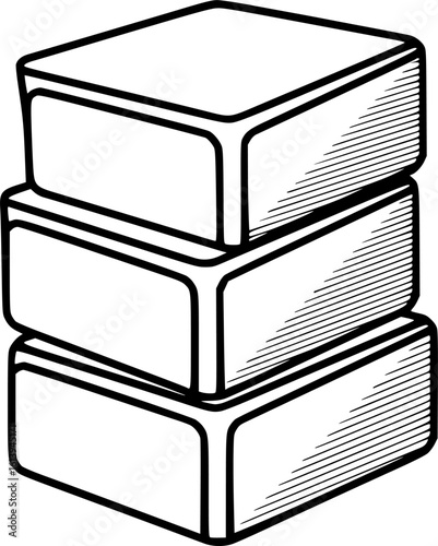 Yoga blocks stacked outline icon vector
