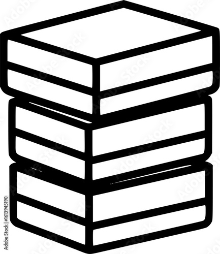 Yoga blocks stacked outline icon vector
