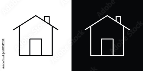 Home icon logo vector designs. icon set in a black and white strokes