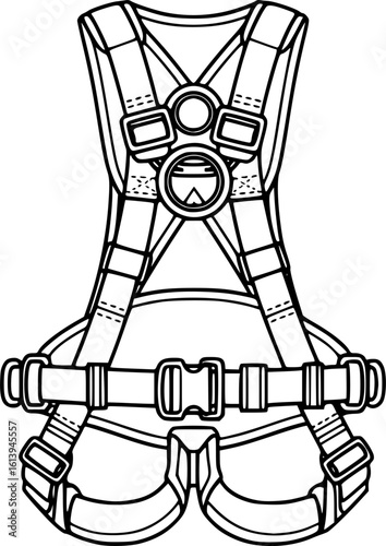 Safety harness outline icon vector
