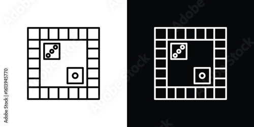 Game board icon logo vector designs. icon set in a black and white strokes