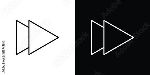 Forward icon logo vector designs. icon set in a black and white strokes