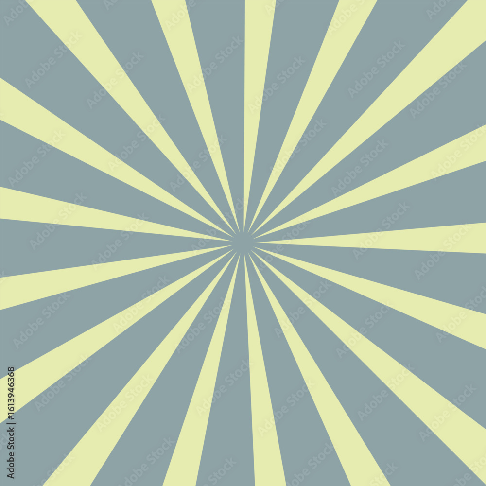 Obraz premium Retro Sunburst Pattern with Faded Yellow and Blue new 2025 trendy sun brust retro background