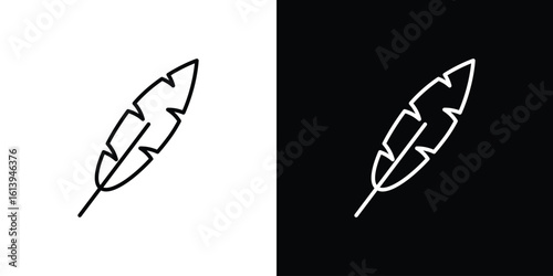 Feather icon logo vector designs. icon set in a black and white strokes