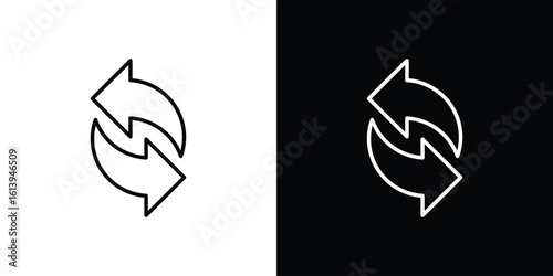 Exchange icon logo vector designs. icon set in a black and white strokes