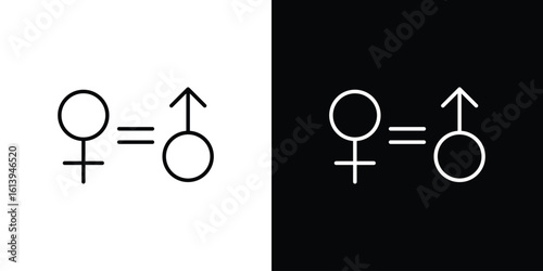 Equality icon logo vector designs. icon set in a black and white strokes