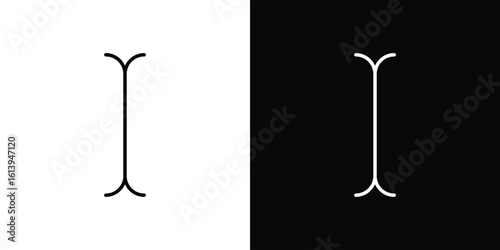 Cursor text icon logo vector designs. icon set in a black and white strokes