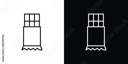 Chocolate icon logo vector designs. icon set in a black and white strokes