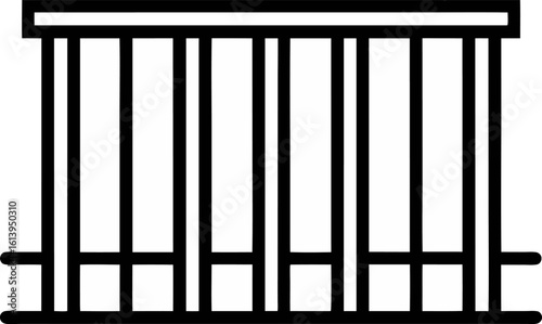 Prison Bars Icon Line Art Vector Illustration Black