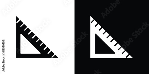 Triangle ruler icon symbol. simple flat symbol on blank background.