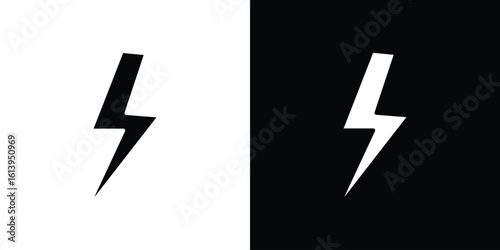 Thunder bolt icon symbol. simple flat symbol on blank background.