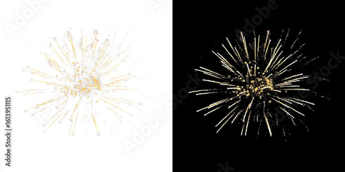 Festive fireworks on a transparent background. New Year's Eve, Christmas.
