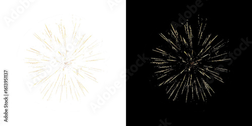 Festive fireworks on a transparent background. New Year's Eve, Christmas.