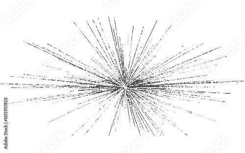 Circular starburst explosion texture. Distressed uneven grunge background.Vintage monochrome bursting rays. Vector illustration, great for retro style projects