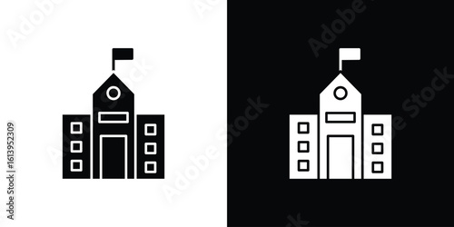 school icon symbol. simple flat symbol on blank background.