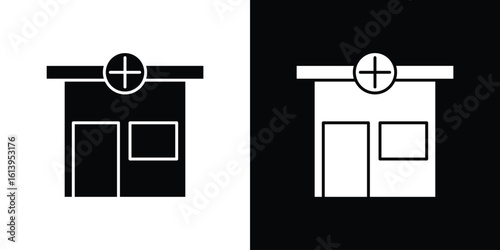 Pharmacy icon symbol. simple flat symbol on blank background.