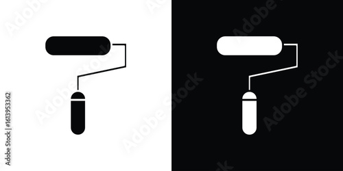 Paint roller icon symbol. simple flat symbol on blank background.