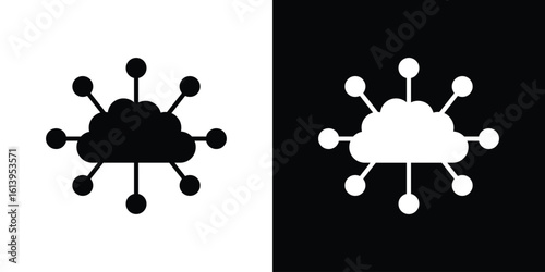Network cloud icon symbol. simple flat symbol on blank background.