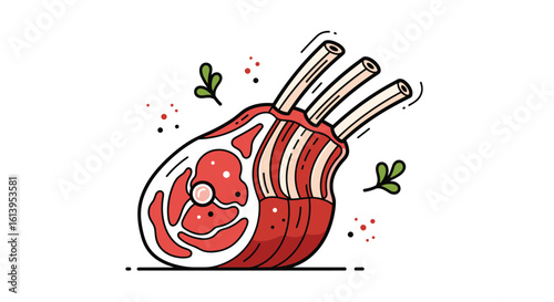 Delicious rack of lamb roasted to perfection with fresh herbs and seasonings ready for dinner