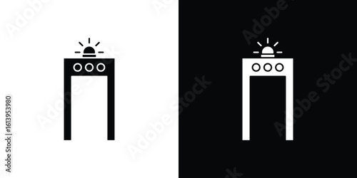 Metal detector icon symbol. simple flat symbol on blank background.
