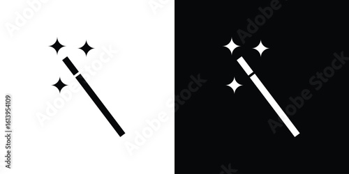 Magic wand icon symbol. simple flat symbol on blank background.