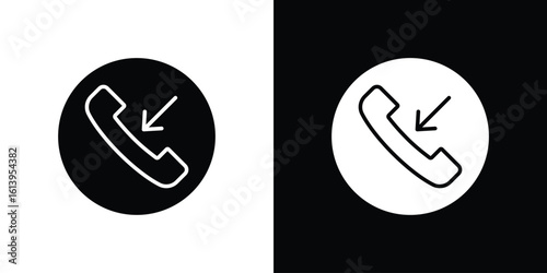 Incoming Call icon symbol. simple flat symbol on blank background.