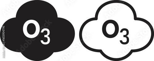 Ozone cloud icon set in two styles . design in trendy style. ozone icon vector illustration

