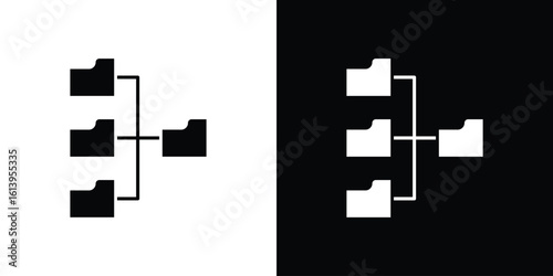 Folder tree icon symbol. simple flat symbol on blank background.