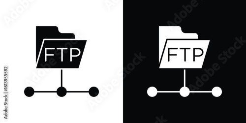 FTP icon symbol. simple flat symbol on blank background.