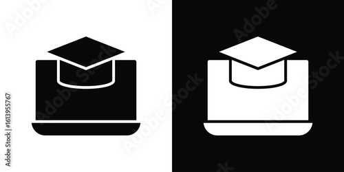 E learning icon symbol. simple flat symbol on blank background.