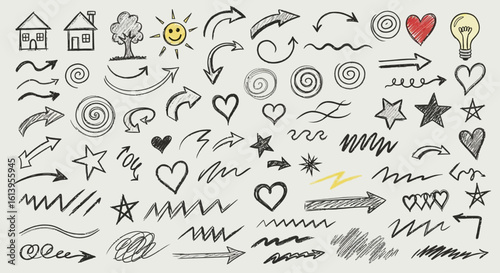 set of hand drawn arrows